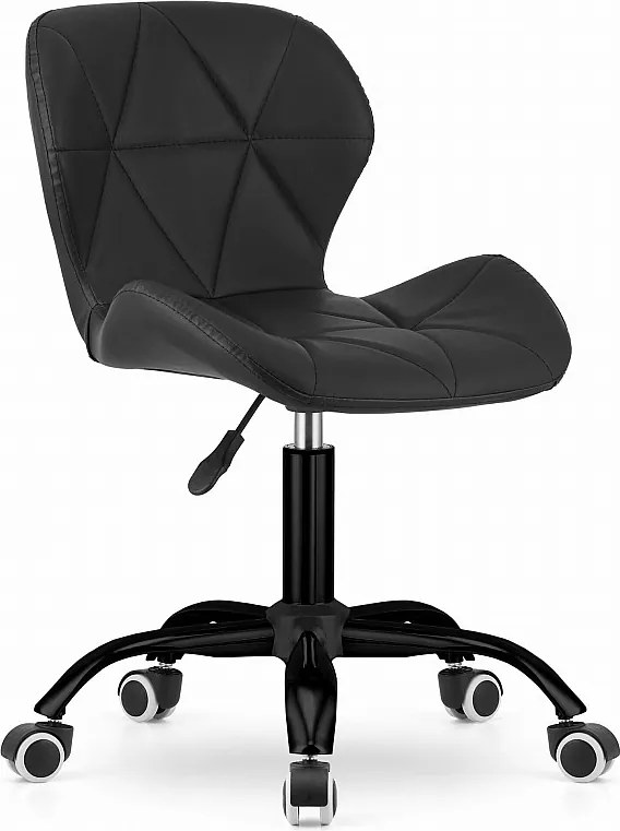 Krzesło obrotowe Valora FETO z czarnej ekoskóry | Nowoczesne siedzisko biurowe