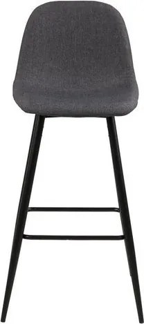 Tapicerowany stołek barowy na metalowych nogach Wilma dark grey