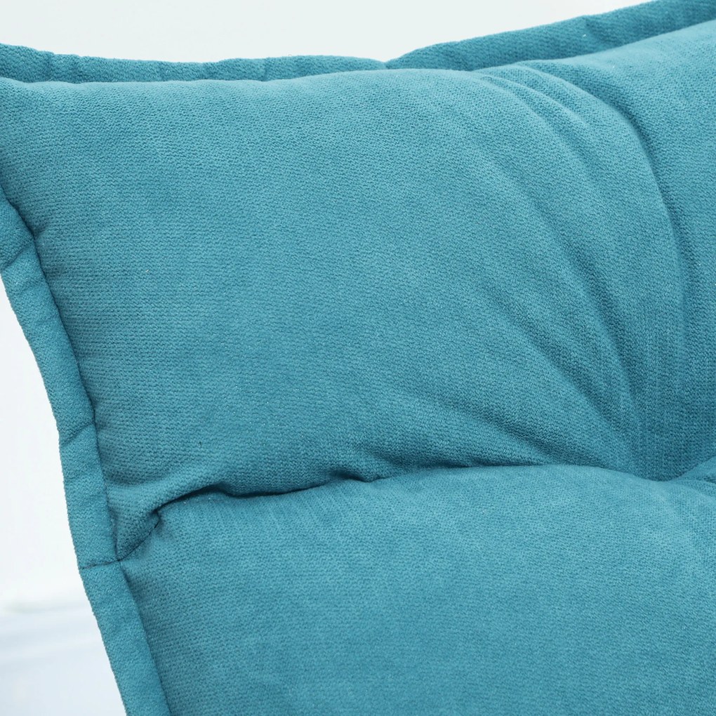 HOMCOM Relaksacyjny Fotel Czytelniczy, Obracany, w Wyglądzie Aksamitu, 62 cm x 70 cm x 95 cm, Niebieski