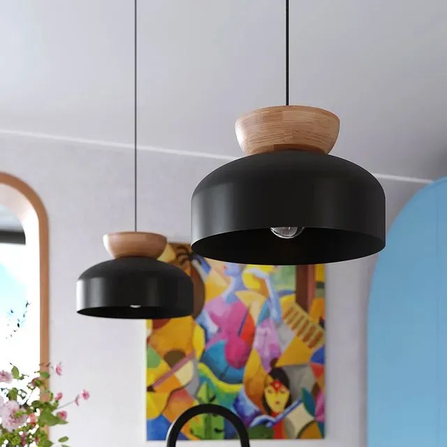 Czarna loftowa skandynawska lampa nad stół - 8X A645 Z8-N78