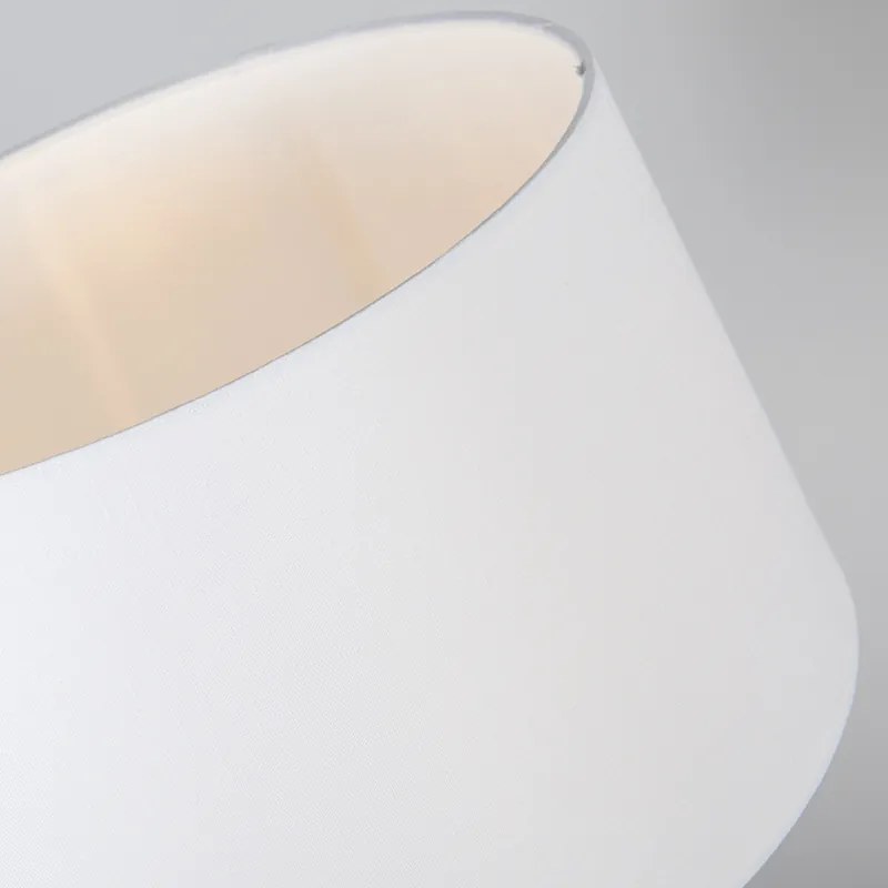 Lampa stołowa biała z kloszem białym 35 cm regulowana - Parte Nowoczesny Oswietlenie wewnetrzne