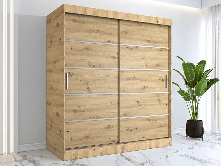 Szafa przesuwna dąb artisan 180 cm - Bohosa 5X