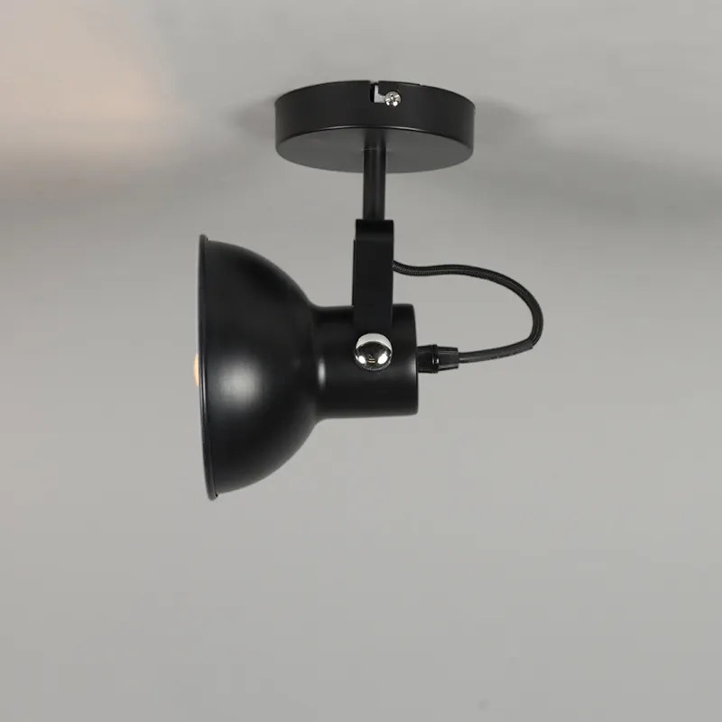 Industrialna lampa ścienna i sufitowa czarna, regulowana - Guida Rustykalny / Vintage Oswietlenie wewnetrzne