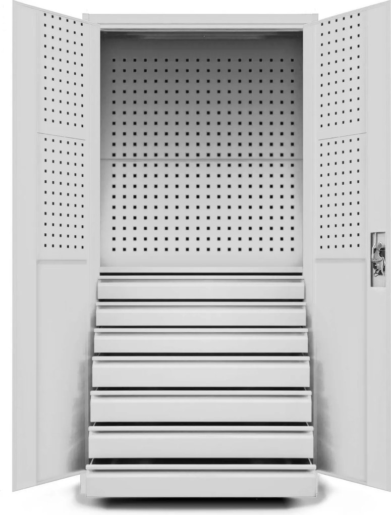 Szafa warsztatowa z szufladami Darek 92x50x185 cm, szara