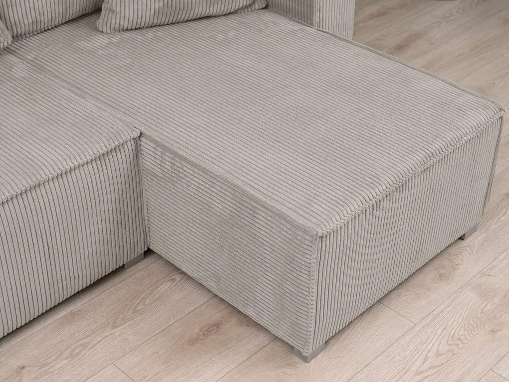 PROMOCJA Beżowy zestaw wypoczynkowy w kształcie U SMART COSARO 295x140 cm II klasa jakościowa