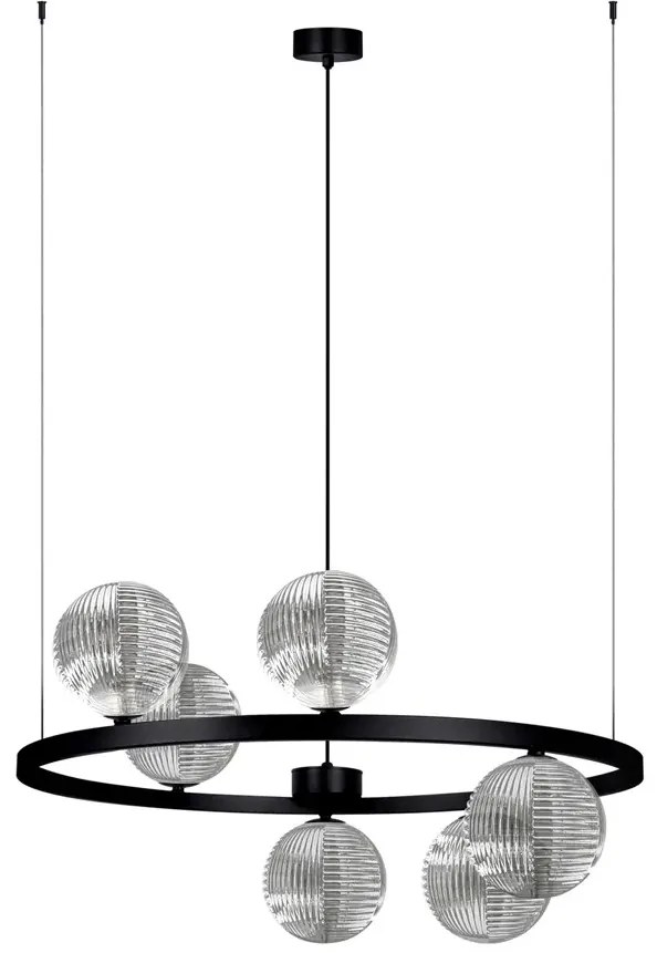 Lampa okrąg ze szklanymi kloszami grafitowa P5-L89