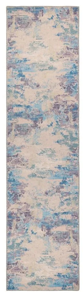 Niebiesko-fioletowy chodnik z mieszanki włókien z recyklingu odpowiedni do prania 60x230 cm Reid – Flair Rugs