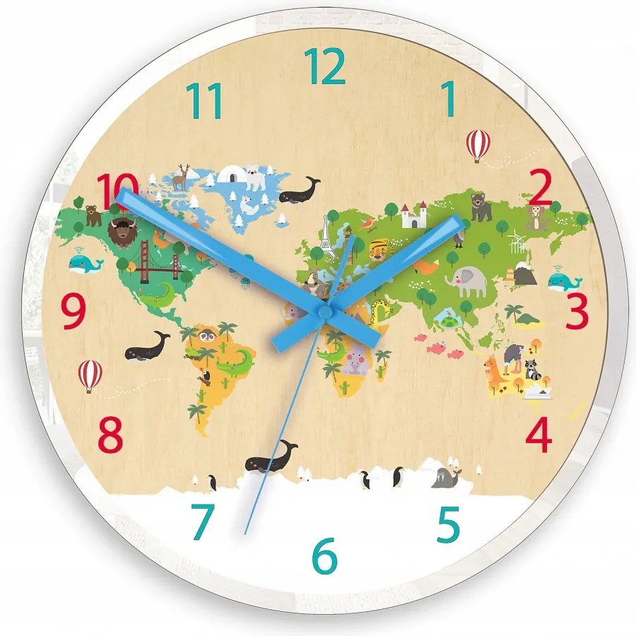 Zegar ścienny cichy do pokoju dziecięcego drewniany nowoczesny dekoracyjny