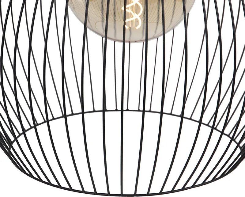 Designerska okrągła lampa wisząca czarna 50 cm - Dos