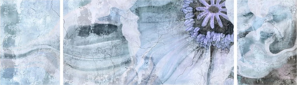 Obraz - Kwiatowy fresk na ceglanej ścianie (170x50 cm)
