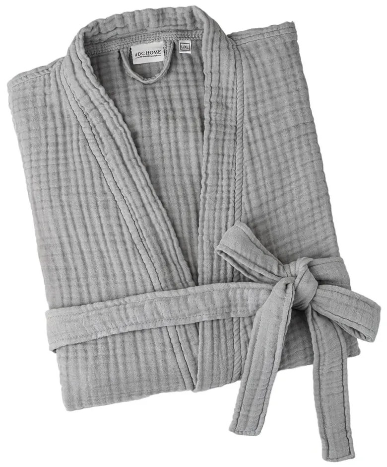 Szary szlafrok muślinowy w rozmiarze L/XL Kimono – Foutastic