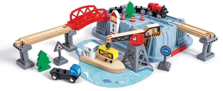 Hape Zestaw kolejowy w pudełku – Przystań