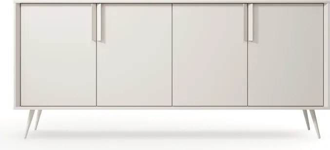 Komoda VERA 186 cm 4D Kaszmir – Nowoczesna Komoda na Metalowych Nogach do Salonu z Cichym Domykiem Styl Loft Glamour