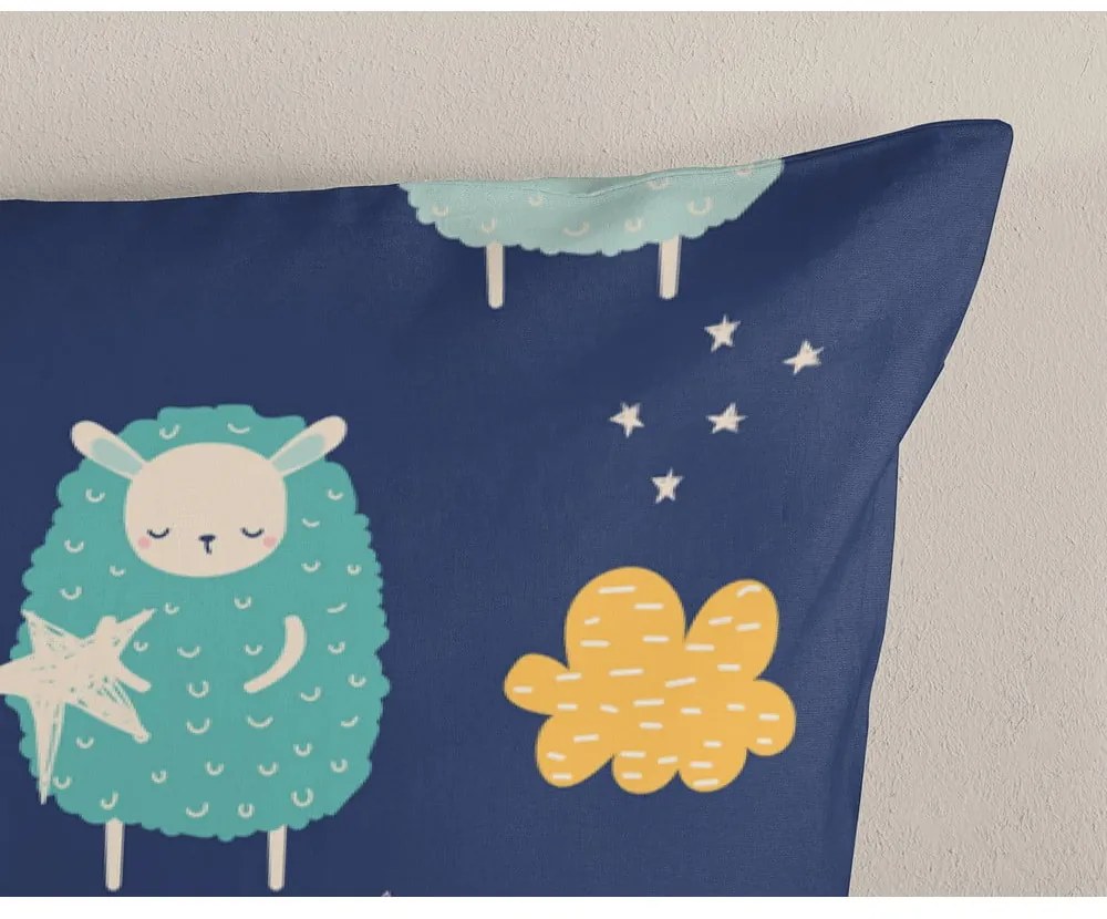 Niebieska bawełniana pościel dziecięca jednoosobowa 140x220 cm Sheep – Good Morning