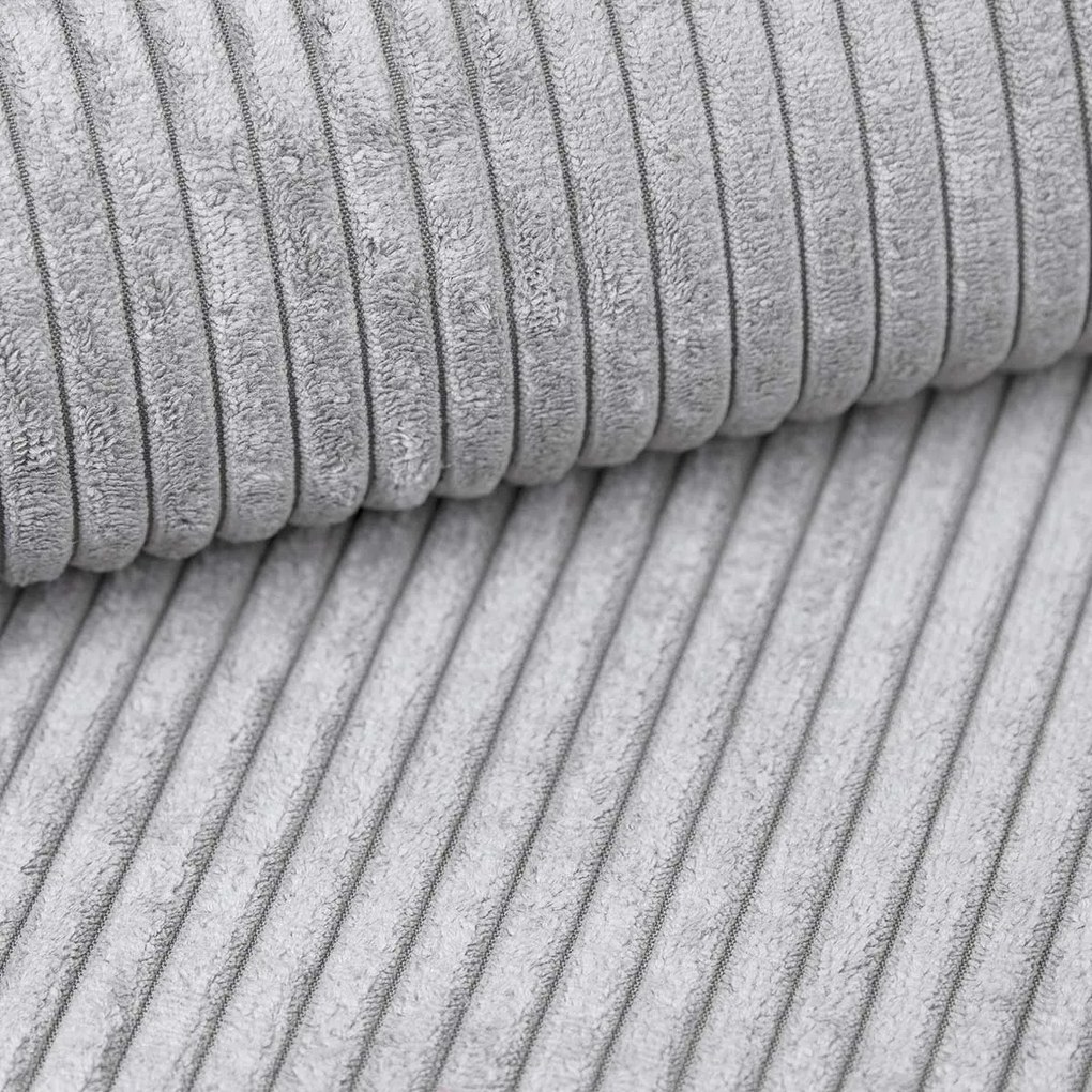 Jasnoszara rozkładana narożna sofa SORELA CORD, dwustronna + 2 poduszki gratis