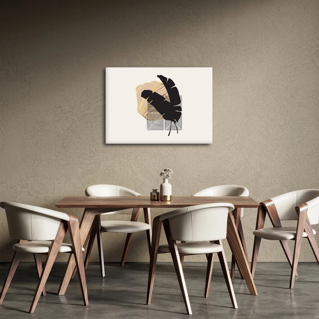 Obraz - Abstrakcja z tropikalnymi liśćmi N⁰4 (70x50 cm)