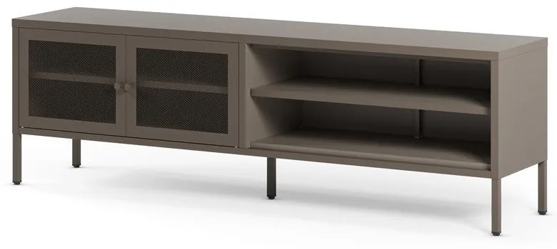 Szara metalowa szafka pod TV 160x50x35 cm Fayna – Marckeric