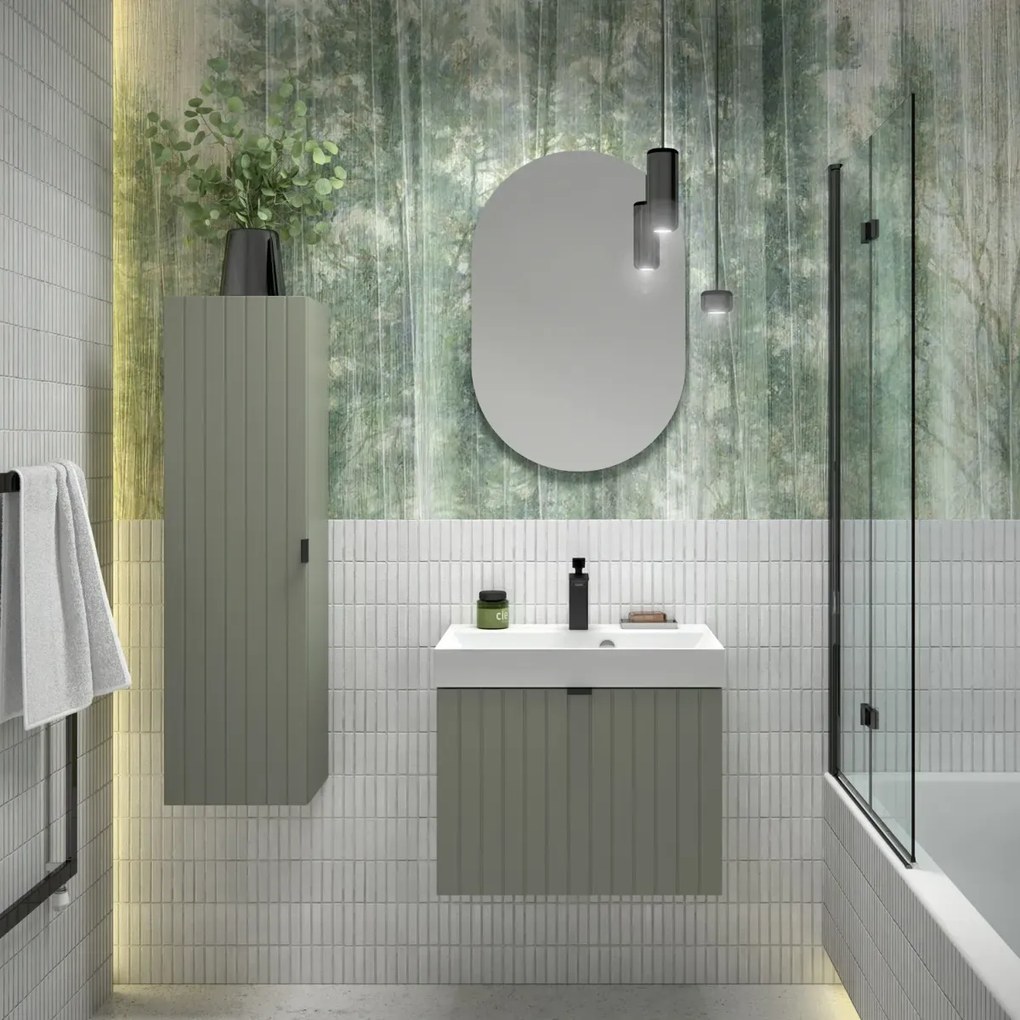 Szafka pod umywalkę HARMO 50 cm szaro-zielony półmat KROFAM