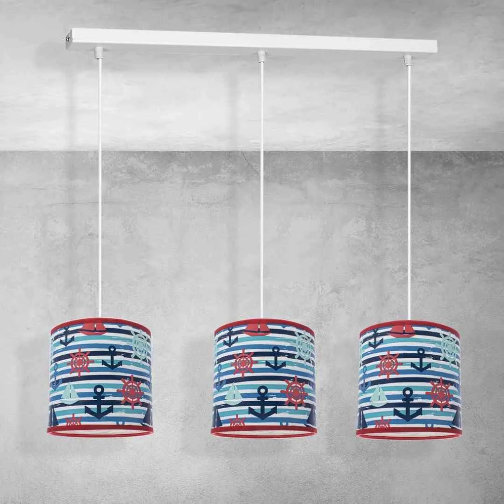 Lampa sufitowa, potrójna, dziecięca, marynarska MARINE 3xE27
