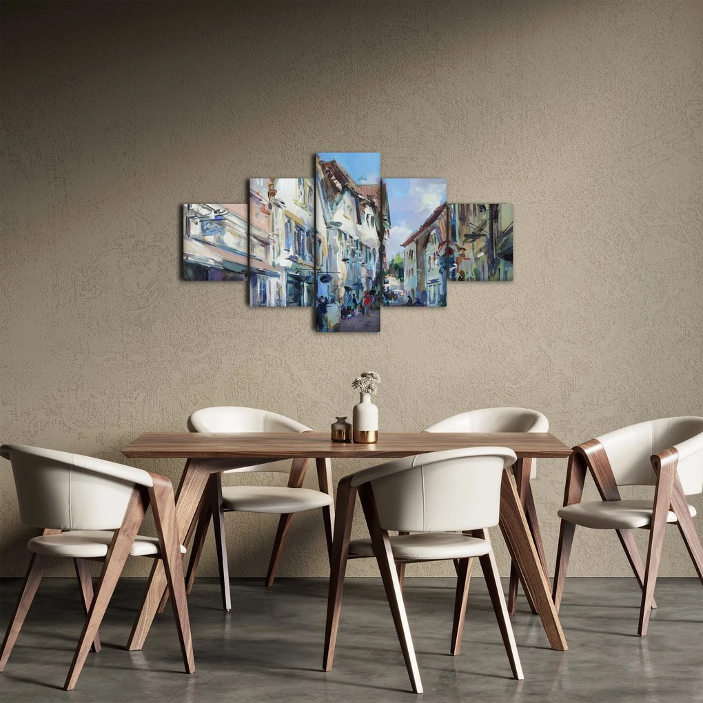 Obraz - Aleja starego miasta, malarstwo akrylowe (125x70 cm)
