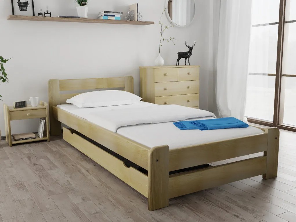 Łóżko Laura 80 x 200, sosna Stelaż: Bez stelaża, Materac: Bez materaca