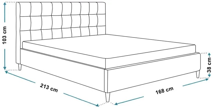 Dwuosobowe łóżko z zagłówkiem 160x200 S2-R01