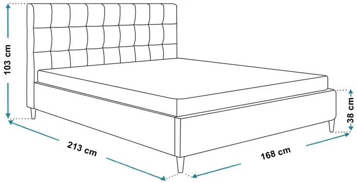 Dwuosobowe łóżko z zagłówkiem - Haven 160x200 - 36 kolorów