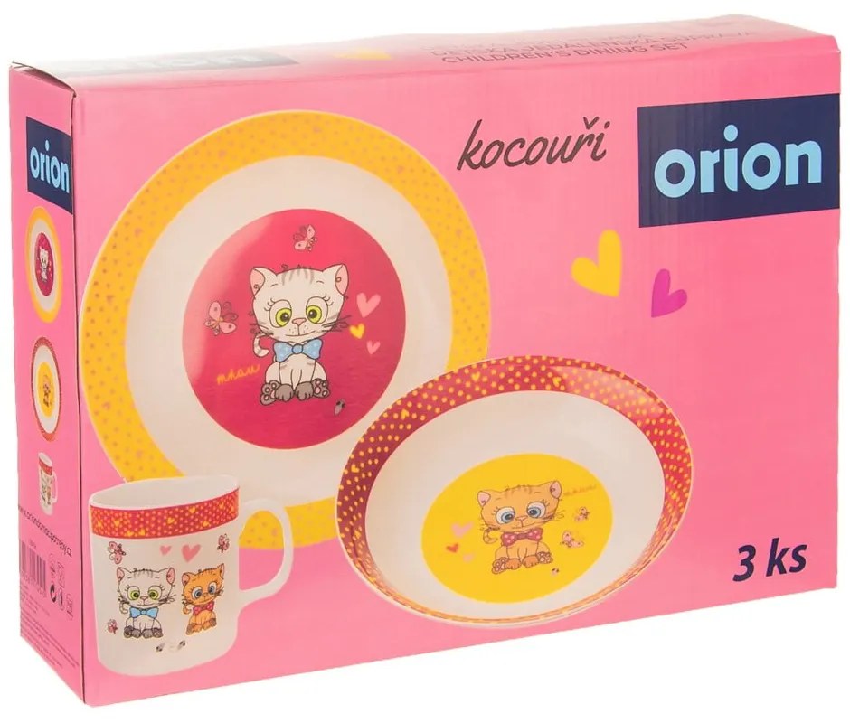 3-częściowy zestaw dziecięcych porcelanowych naczyń Orion Kittens
