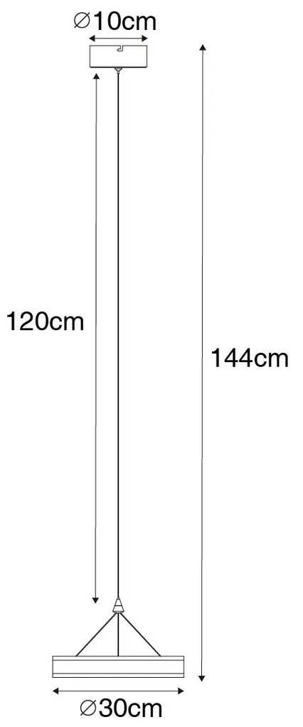 Lampa wisząca mosiężna 30 cm z LED 3-stopniowy ściemniacz - LyaniDesignerski Oswietlenie wewnetrzne