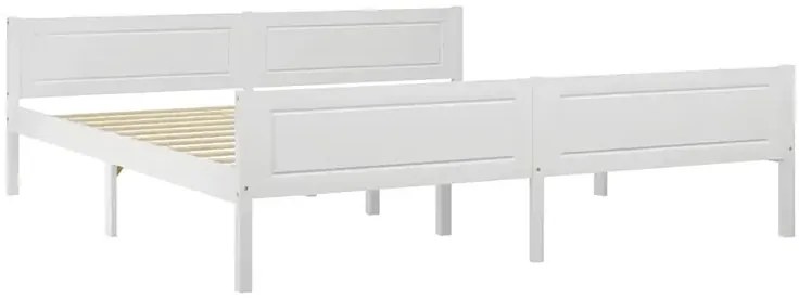 Białe drewniane podwójne łóżko 180x200 N3-N69