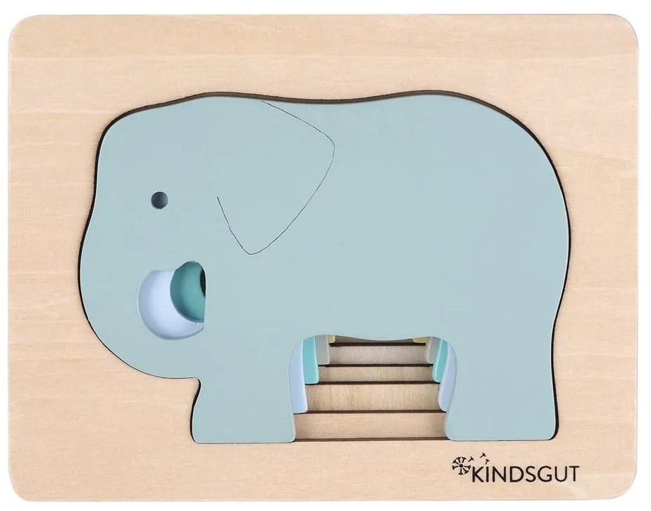 Dziecięce drewniane puzzle Kindsgut Elephant