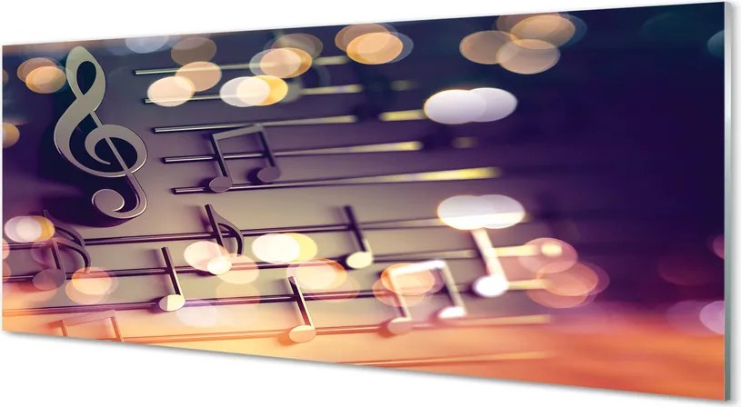 Szklany Panel Klasyczne Czarne Nuty