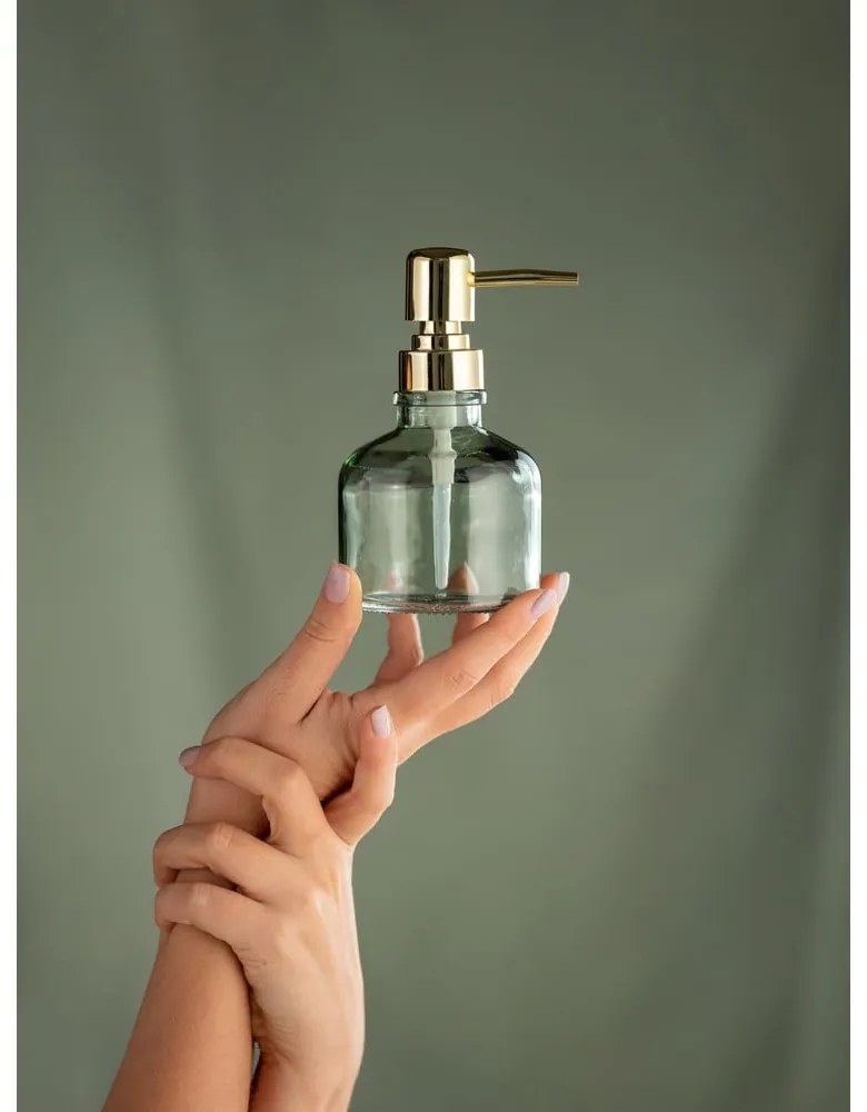 Miętowy szklany dozownik do mydła 200 ml Atessa – Wenko