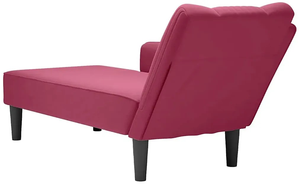 Czerwony elegancki szezlong z podłokietnikiem N0-S61