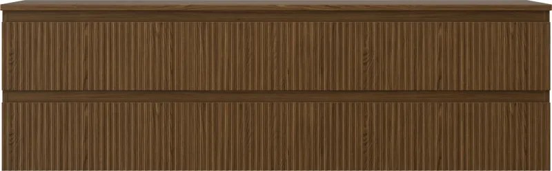 Mexen Rivel szafka łazienkowa podumywalkowa 160 cm z blatem, 2 szuflady, ryflowana , orzech - 91A20-16047-2-BFFC86