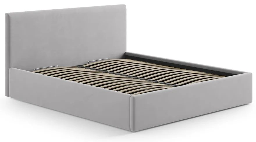 Jasnoszary tapicerowany zagłówek 210,5x100 cm Remo – Micadoni