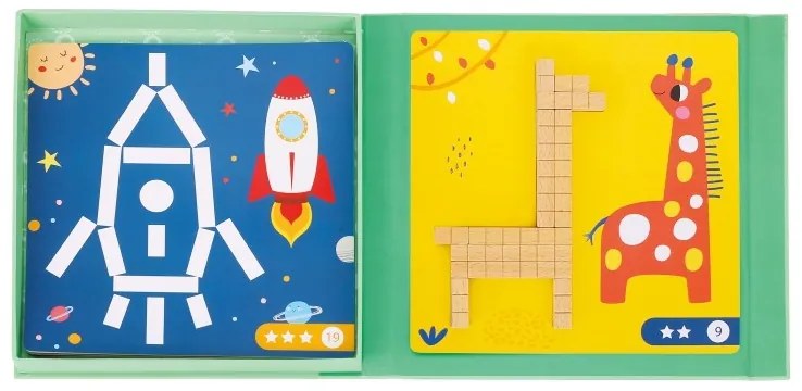 Tooky toy układanka gra logiczna łamigłówki klocki magnetyczne dla dzieci 49 el.