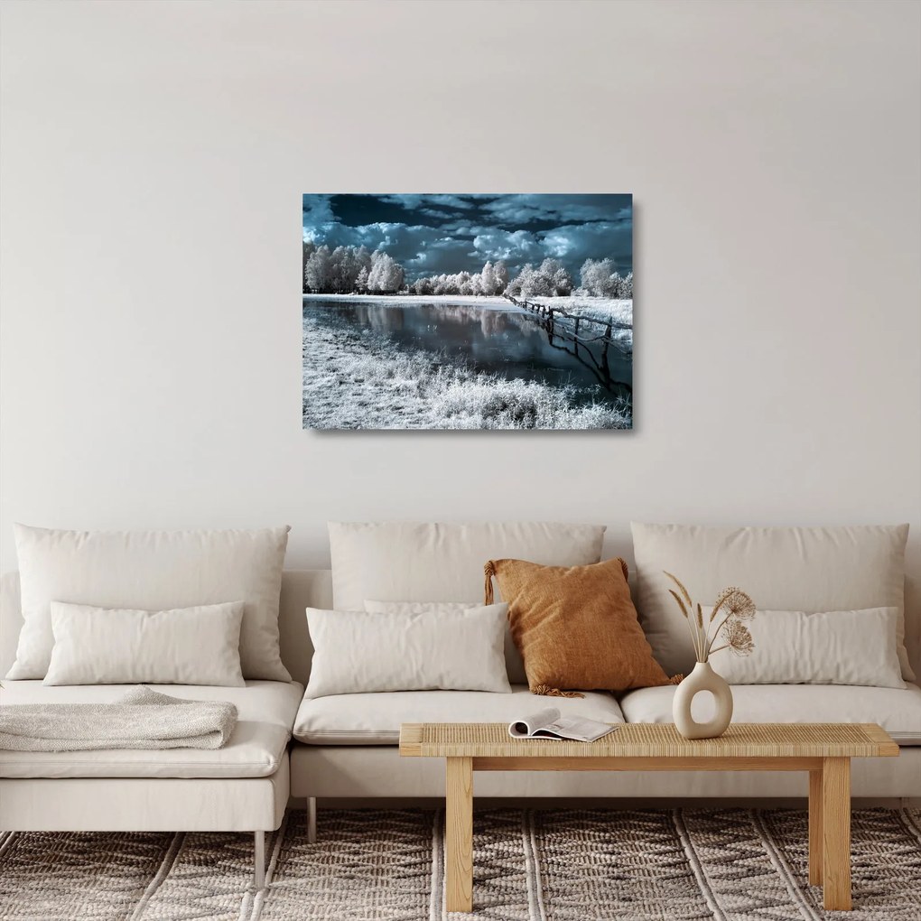 Obraz na szkle - Zamarznięty krajobraz (70x50 cm)