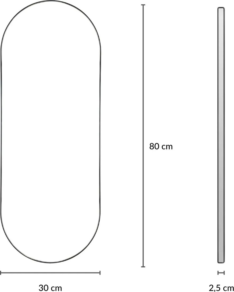 Dekoracyjne lustro wiszące ALVA, 80 x 30 cm