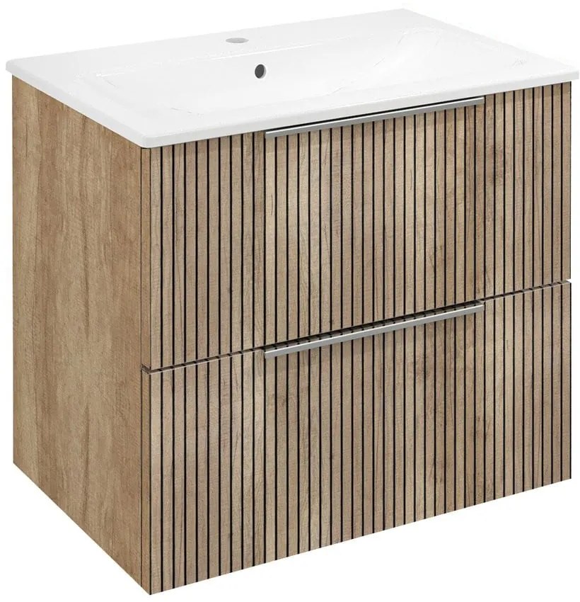 Wisząca szafka bez umywalki w dekorze dębu w naturalnym kolorze 58x54 cm Cirasa – Sapho