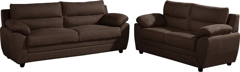 Komplet wypoczynkowy 3+2 z tkaniny MANOA - Brązowy