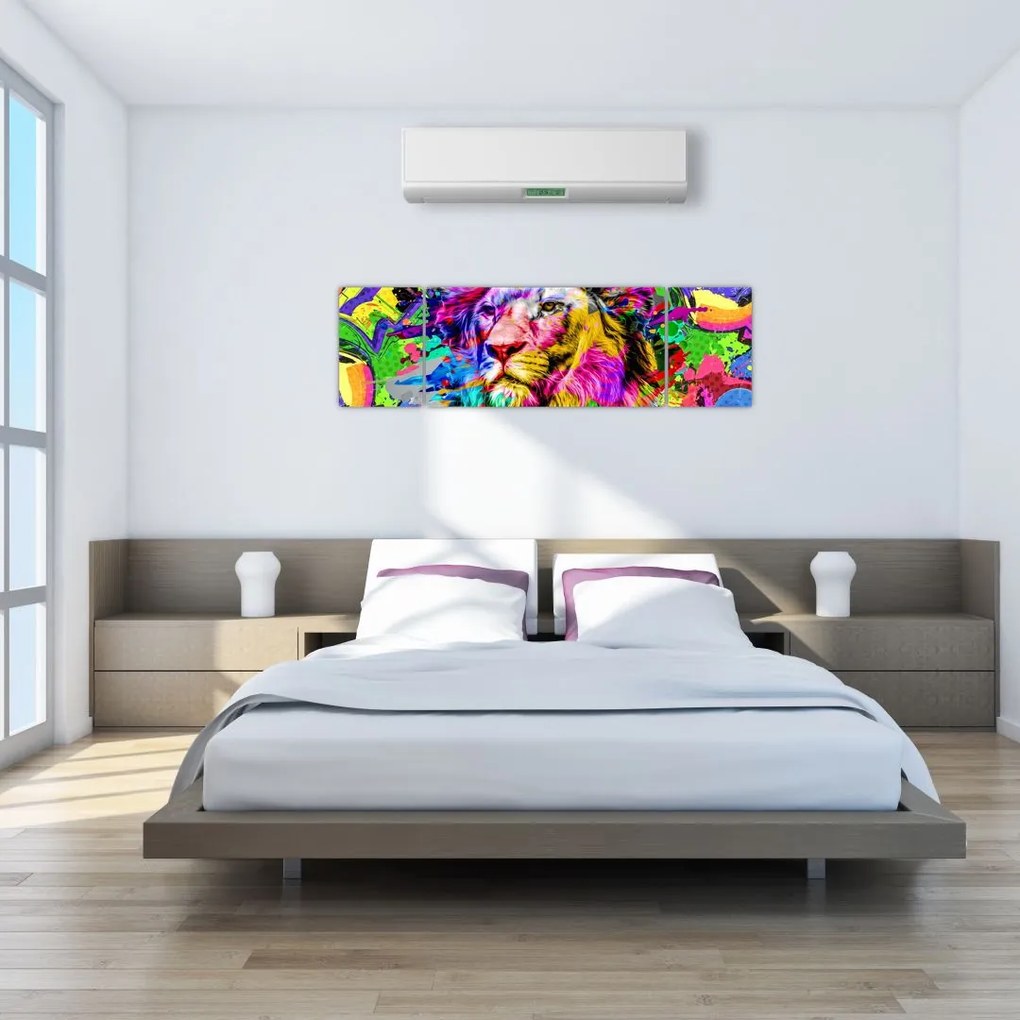 Obraz - obraz 3D lwa (170x50 cm)