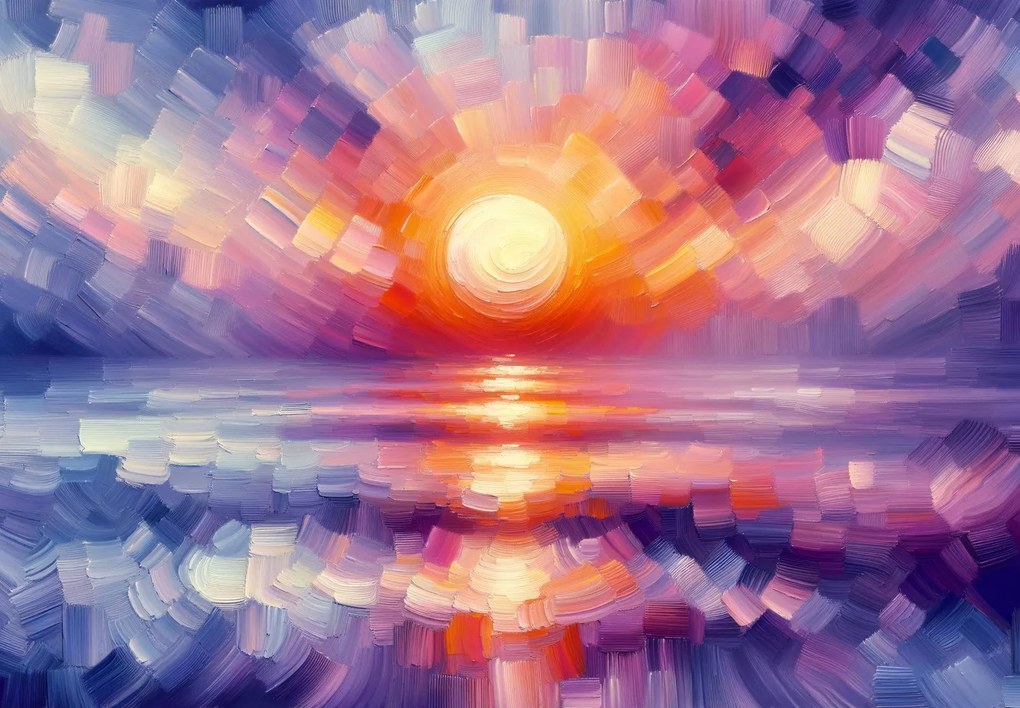 Fototapeta - Kolorowy artystyczny zachód słońca (196x136 cm)
