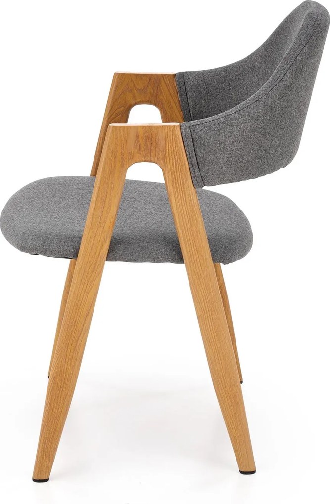 Krzesło na metalowym stelażu pokryte tkaniną K344