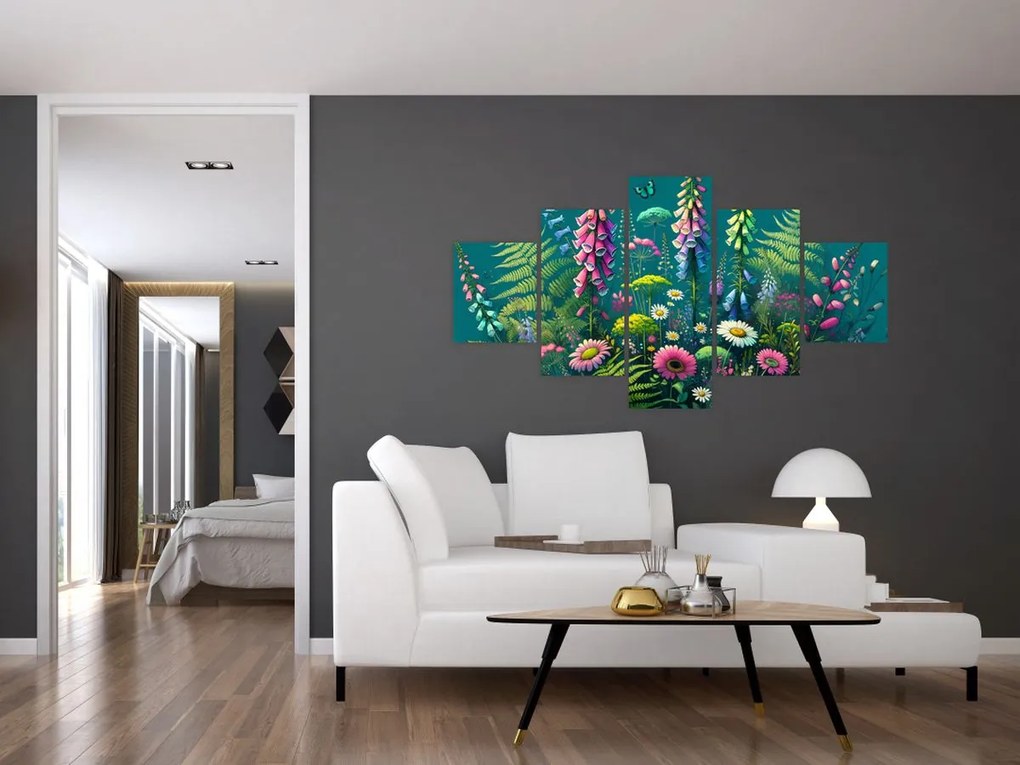 Obraz - Kwiaty łąkowe (125x70 cm)