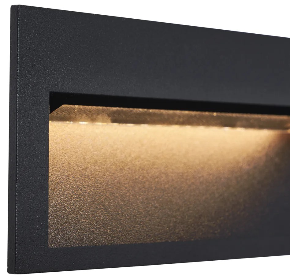 Zewnetrzna Nowoczesna oprawa ścienna wpuszczana czarna 16 cm z LED IP65 - Mert Nowoczesny Oswietlenie zewnetrzne