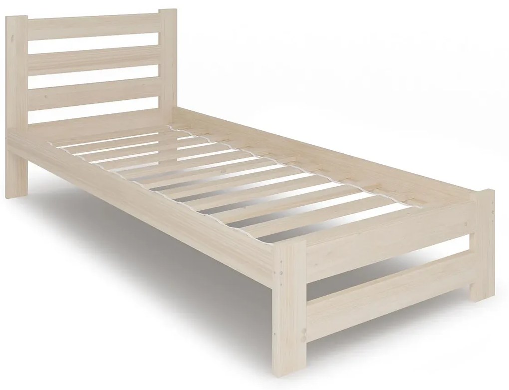 Drewniane jednoosobowe łóżko skandynawskie 90x200 - Lids 3X