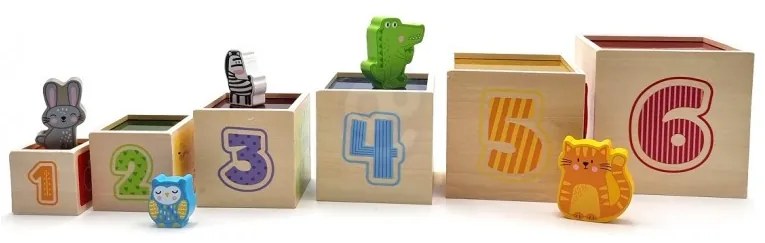 Viga drewniana piramidka układanka klocki sorter montessori