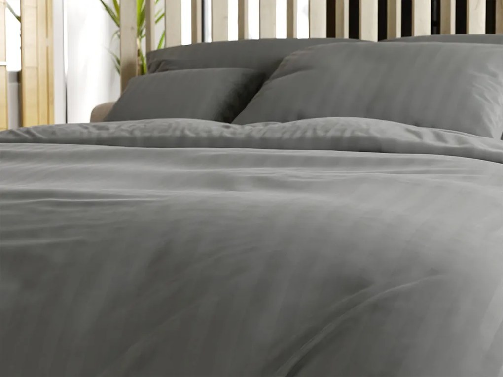 PrzytulneMieszkanie.pl PrzytulneMieszkanie.pl Hotelowa pościel z mikrofibry JASMINE PURE szara - pasek 1 cm, kieszeń hotelowa Rozmiar pościeli: 70 x 90 cm | 140 x 200 cm