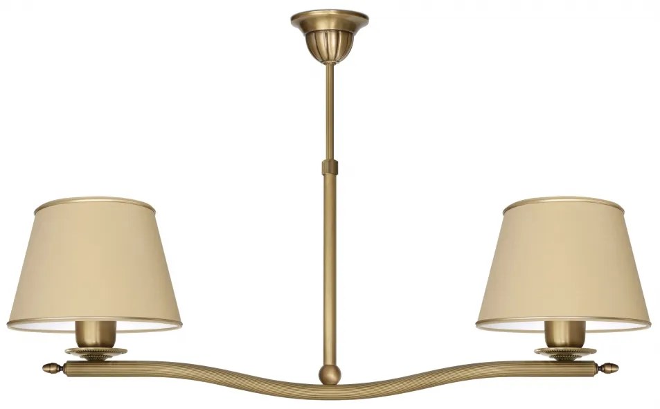 Mosiężny żyrandol z abażurami L-S2LA